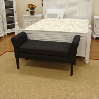 Decorative Bench Textured Black with Taupe Chenille Tweed