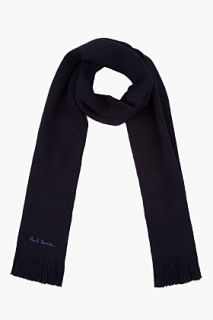 Paul Smith  Black Wool Scarf for men