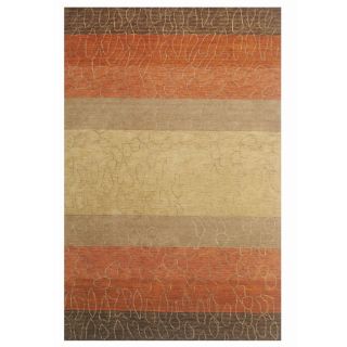 Hand knotted Horizon Striped Wool Rug (5 x 8)