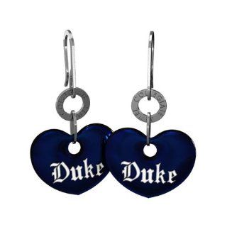 Duke Blue Enamel Heart Earrings Jewelry