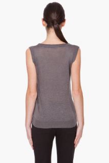 MM6 Maison Martin Margiela Grey Linen Tank Top for women