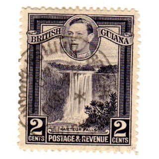 Black Kaieteur Falls Stamp Dated 1949, Scott #231. 