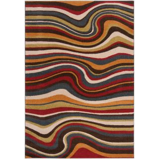 Meticulously Woven Contemporary Multi Colored Stripe Hawthorn Abstract