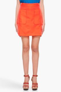 Marc By Marc Jacobs Neon Orange Ester Oxford Skirt for women