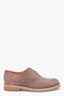 Marc Jacobs Taupe Suede And Gold Oxfords for men