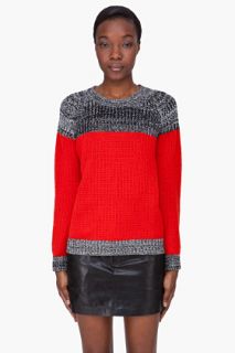 Thakoon Red Combo Cashmere Sweater for women