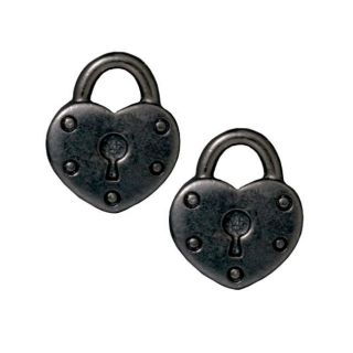 Beadaholique Black Pewter Heart Lock Charms (Set of 2) Today $3.99