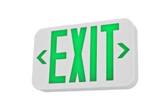 LED Emergency Exit Sign GREEN Compact Battery Backup
