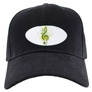 Artsmith, Inc. Black Cap (Hat) Green Treble Clef Clothing