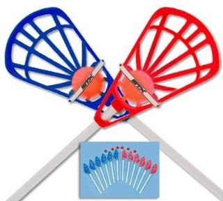 Deluxe Blue and Red STXBALL Lacrosse Set Sports