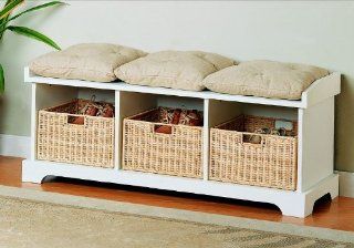 Storage Bench in White Furniture & Decor