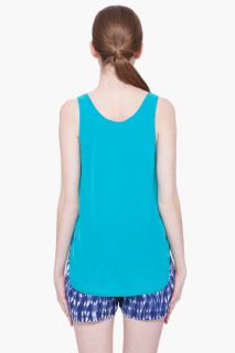 Thakoon Addition Turquoise Silk Tank Top for women