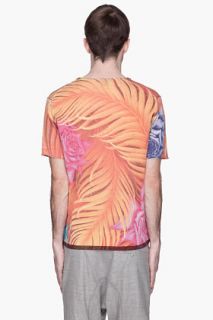 Y 3 Orange Feather And Flower Knit Tee for men