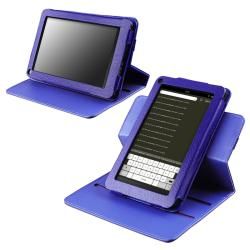 Blue 360 degree Swivel Leather Case for  Kindle Fire