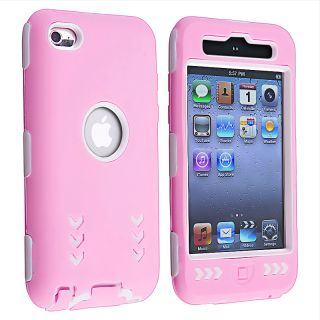 White/ Pink Hybrid Case for Apple iPod Touch Generation 4