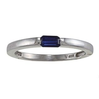 Sterling Silver Simulated Sapphire Ring