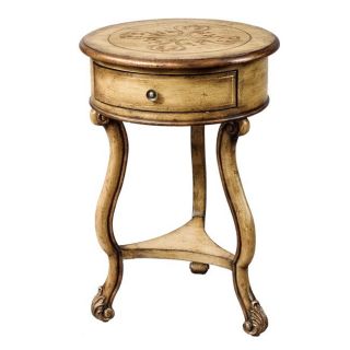 Hand painted Sand Round Accent Table