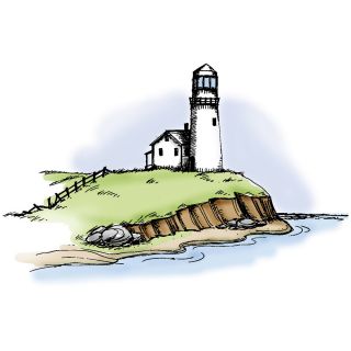 Art Impressions Wilderness Series Lighthouse Background Cling Rubber