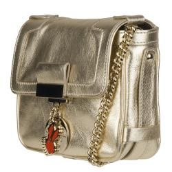 Versace Gold Metallic Leather Shoulder Bag