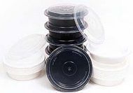 Black Round 48 oz Container & Lid Combo (case of 150)