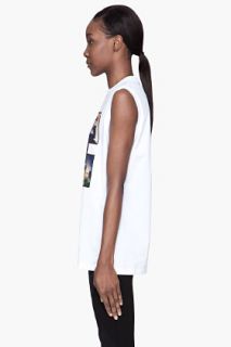 Givenchy White Graphic Print Sleeveless T shirt for women