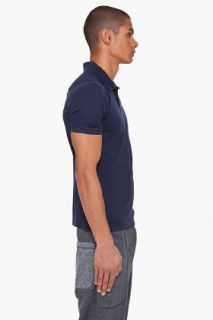 Y 3 Navy Short Sleeve Polo for men