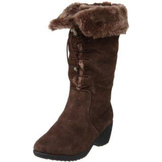  Khombu Womens Bellini Faux Fur Boot,Dark Brown,7.5 M US Shoes