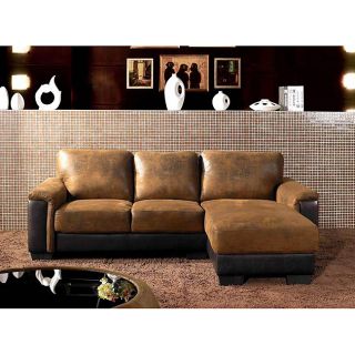 Abbyson Living Beverly Two Tone Brown Fabric Sectional Sofa Today $