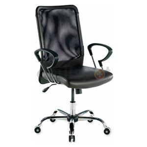 Lorell 86204 86000 Executive Leather Mesh Back Chair