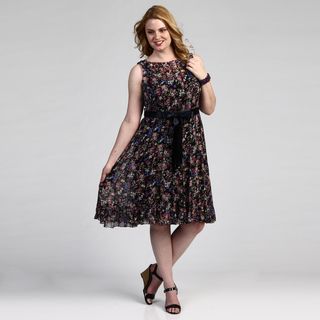 Jessica Howard Womens Plus Size Floral Dress FINAL SALE