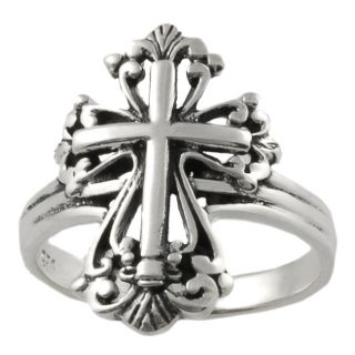 Tressa Sterling Silver Vintage style Cross Ring