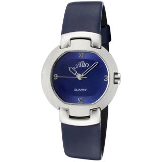 Alto Womens Blue Genuine Leather Watch