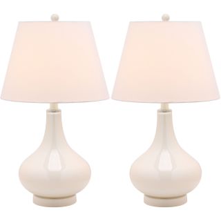 Amy Gourd Glass 1 light Pearl White Table Lamps (Set of 2) Today $204
