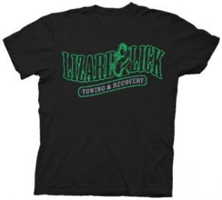 Lizard Lick Green Logo Towing & Recover Black Mens T shirt