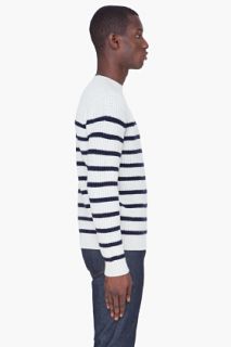 A.P.C. Ivory Striped Wool Sweater for men