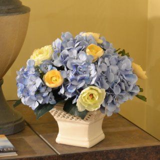 Blue and Yellow Silk Bouquet Arrangement AR295 Home