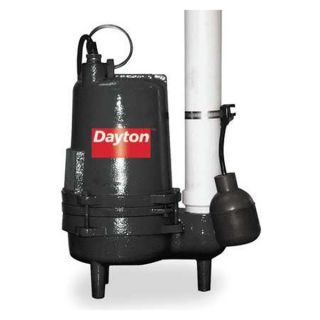 Dayton 3BB89 Pump, Sewage, 1/2 HP