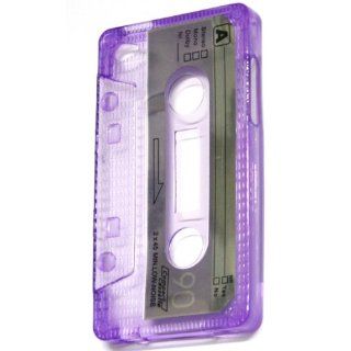 PURPLE Cassette Tape Design Flexi Gel TPU Silicone Skin Case Cover for