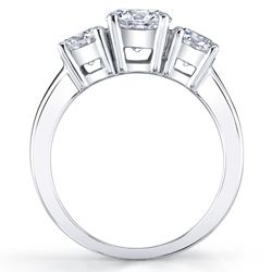 14k White gold 2ct TDW 3 stone Engagement Ring (I, VS2)