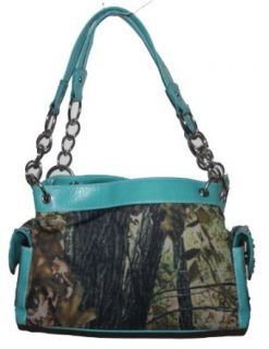 Camouflage Handbag Blue Trim Purse Camo Handbag Clothing