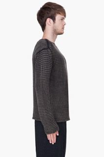 T By Alexander Wang Charcoal Acid Washed Knit Sweater for men