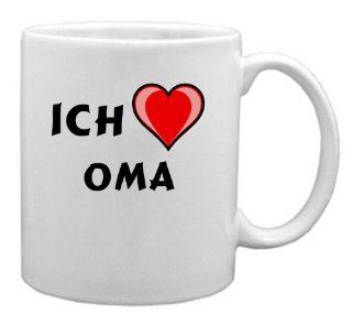 Keramische Tasse mit Aufschrift Ich liebe Oma (Vorname/Zuname