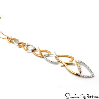 Sonia Bitton 14k Two tone Gold 1/2ct TDW Diamond Necklace (G H, SI1