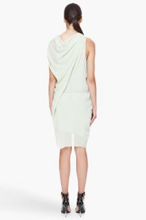Helmut Lang Green Silk Belt Dress for women