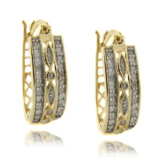 14k Gold over Silver 1/2ct TDW Diamond Earrings