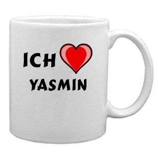 Keramische Tasse mit Ich liebe Yasmin Schrift Küche