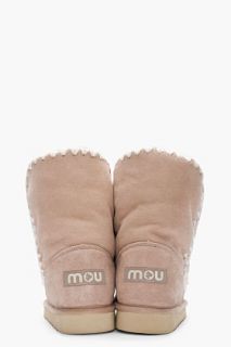 mou Taupe Handcrafted Shearling Eskimo Boots for women