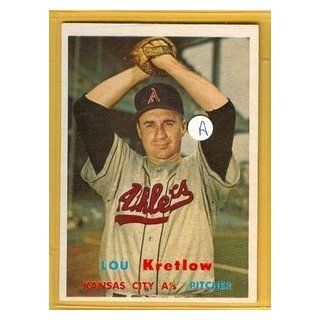 1957 Topps 139 Lou Kretlow Athletics ExMt a Collectibles