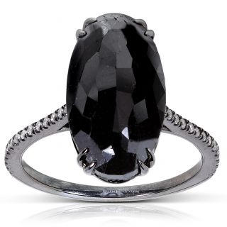 14k Gold 9 1/4ct TDW Certified Black and White Diamond Ring (H I, I2