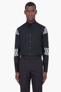 Yves Saint Laurent Black Razor Print Pleated Shirt for men